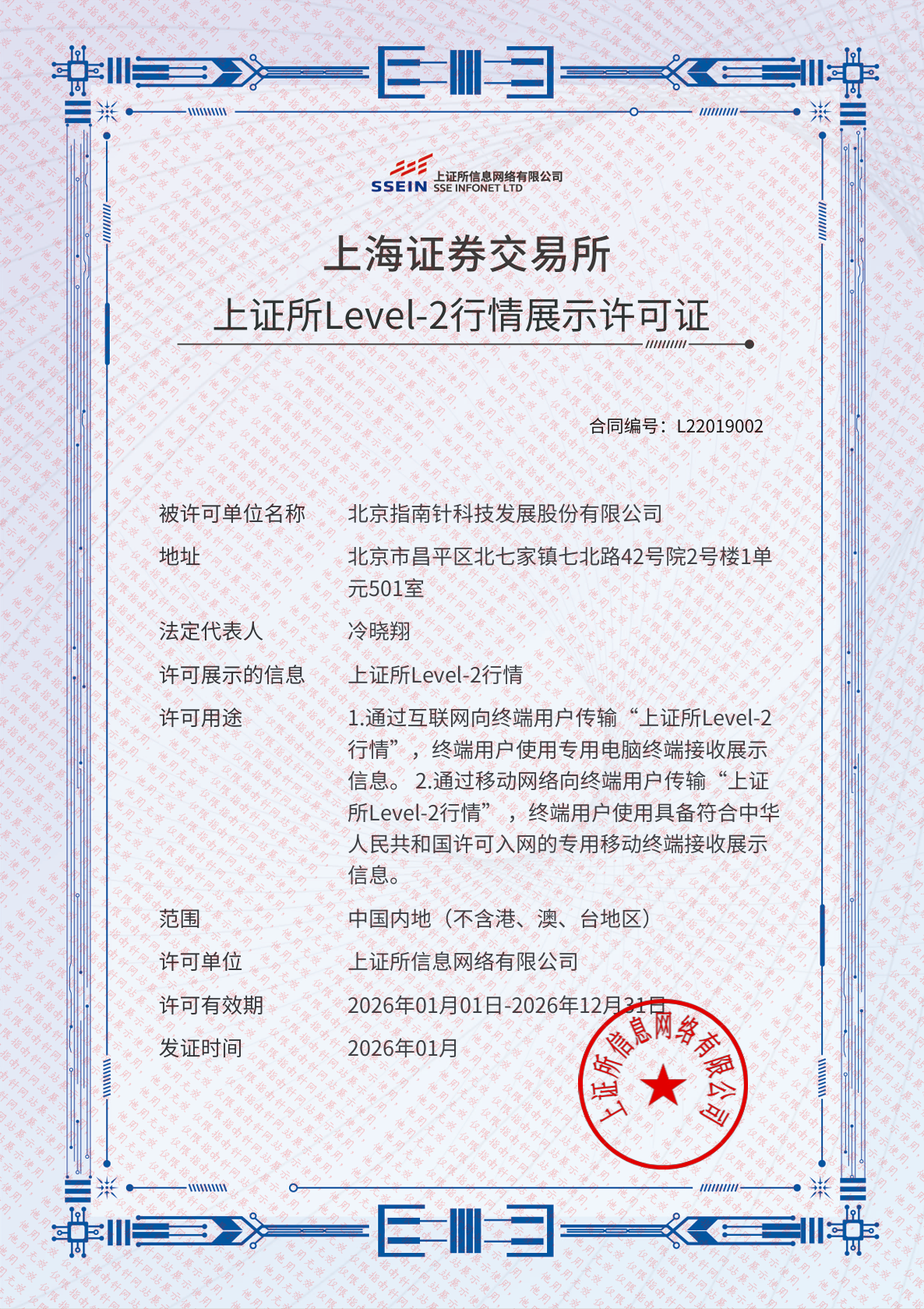 上交所Level-2行情经营许可证